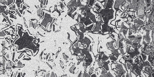 Abstract grayscale textured background with organic interconnected lines and speckled noise creating a complex organic pattern suitable for digital art and design projects