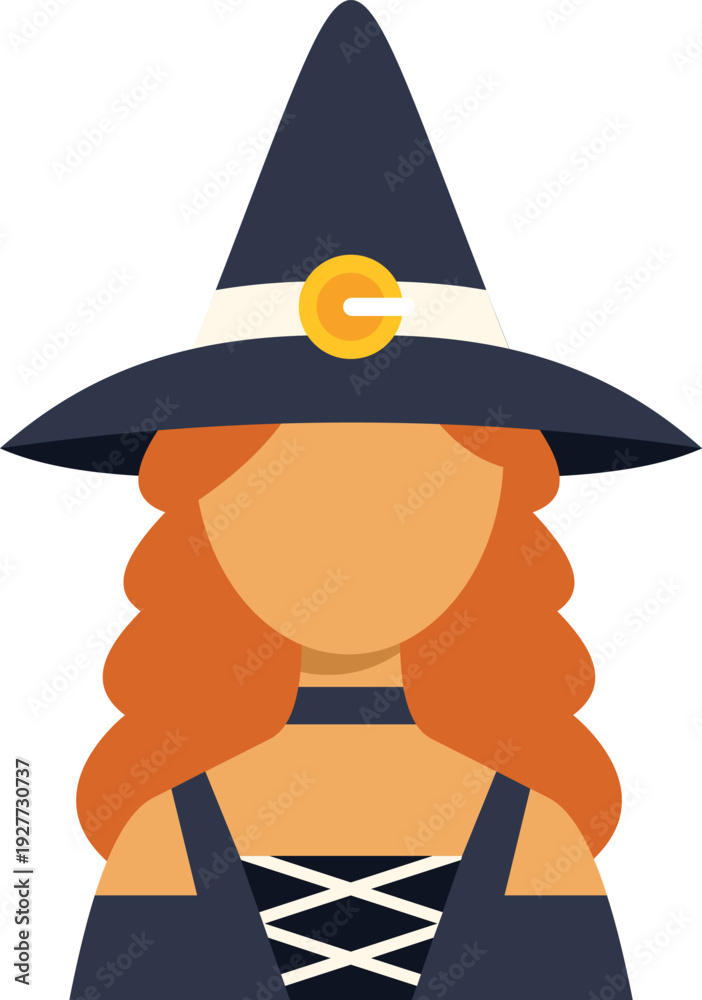 Naklejka premium Witch avatar wearing a classic pointed hat and festive costume for halloween