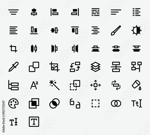 User Interface Editor Line Icon Set