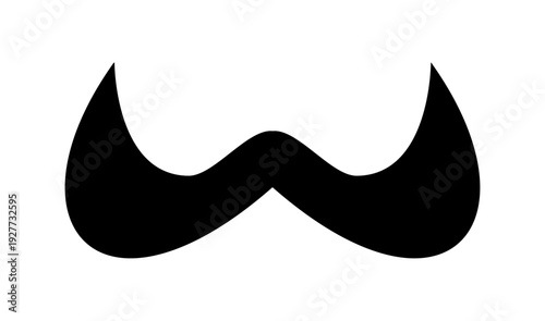  Mustache vector black silhouette shape