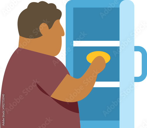 Person struggling with food addiction reaching into a fridge for a snack