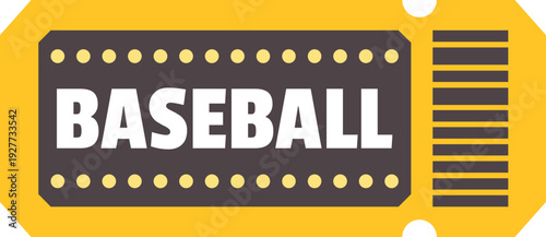 Baseball game admission ticket with a barcode on a white background