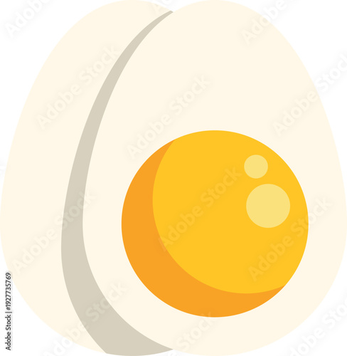 Hard boiled egg halves with creamy yellow yolk, a common breakfast food