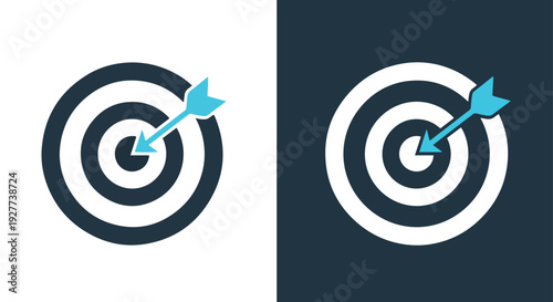 bullseye target arrows hit vector icon set flat designBlue icon set - Modern style icon - Vector icon set - Glyph and solid icon set - Icon vector - Flat Design Icon - line icon set