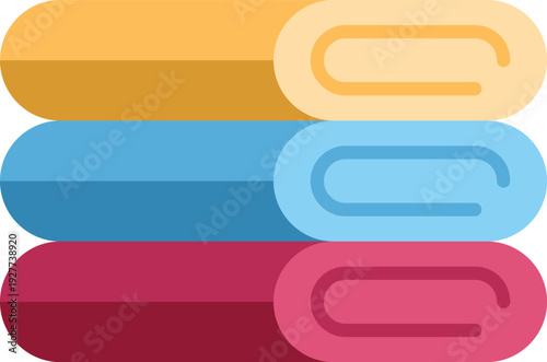 Stacked colorful towels representing textile, fabric, and cleanliness concepts