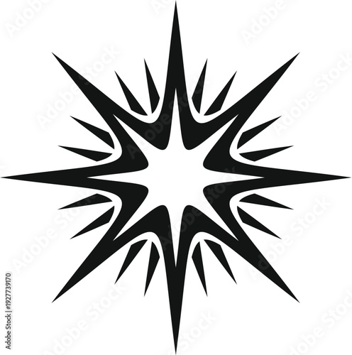 Abstract starburst icon representing explosion, burst, and flash