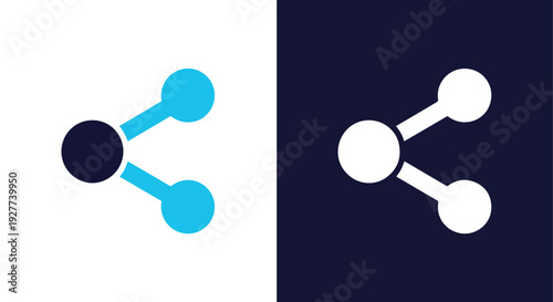 Network nodes connection flat design vector illustrationBlue icon set - Modern style icon - Vector icon set - Glyph and solid icon set - Icon vector - Flat Design Icon - line icon set