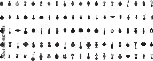 
Elegant Fluted Vase Silhouettes Decorative Ceramic Vase Shapes Isolated Vector Bundle

