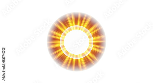 Radiant Golden Ring with Central White Circle