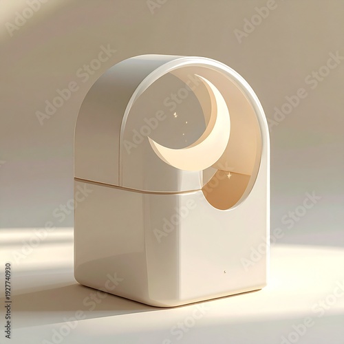 Minimalist Moon Shaped Night Light for Childrens Bedroom.