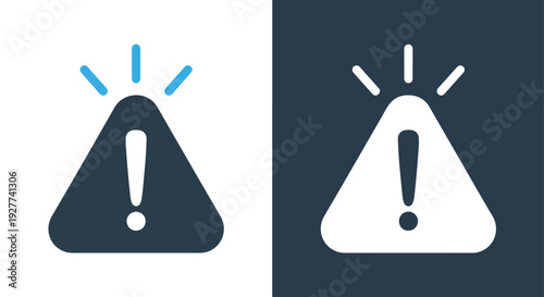 Warning alert icons flat design vector illustrationBlue icon set - Modern style icon - Vector icon set - Glyph and solid icon set - Icon vector - Flat Design Icon - line icon set
