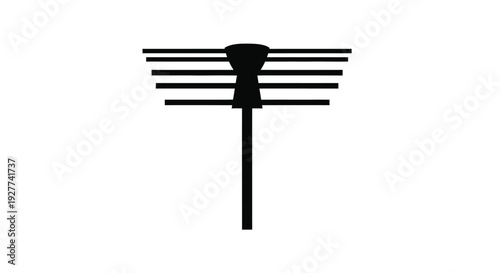 Simple black silhouette of a traditional japanese hand fan