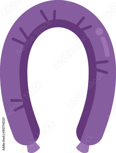 Purple u shaped sausage illustration representing food graphic