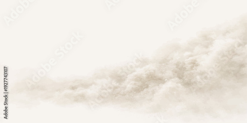 White cotton swabs isolated on a white background create an abstract texture resembling soft winter clouds or light steam drifting over a calm blue ocean wave
