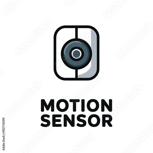 Graphic illustration of a motion sensor with text label beneath it