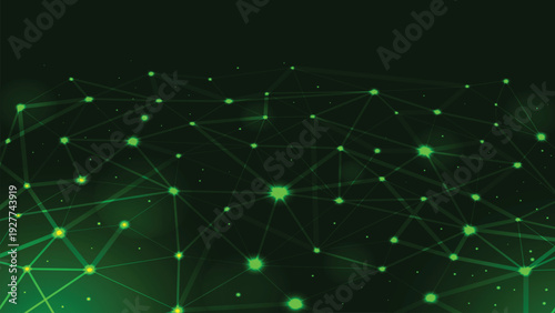 Technology plexus network concept green background