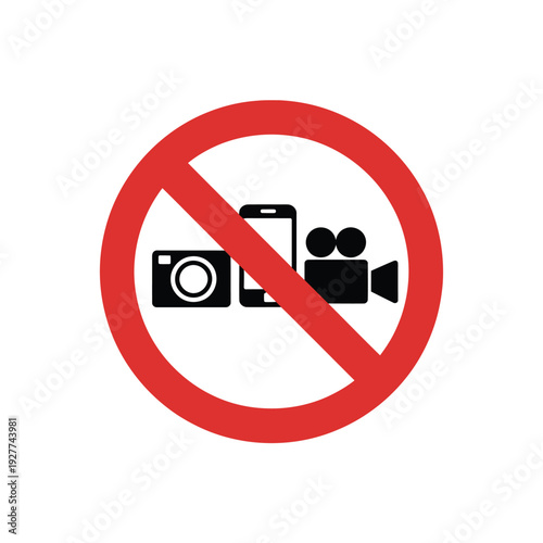 No photography or videography allowed a prohibition sign