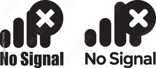 No Signal Icons Indicating Poor or Lost Mobile Phone Reception