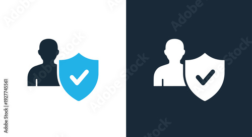 Security shield icon set flat design vector illustrationBlue icon set - Modern style icon - Vector icon set - Glyph and solid icon set - Icon vector - Flat Design Icon - line icon set
