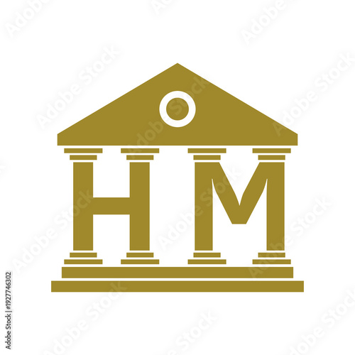 Letter HM bank logo icon isolated on white background