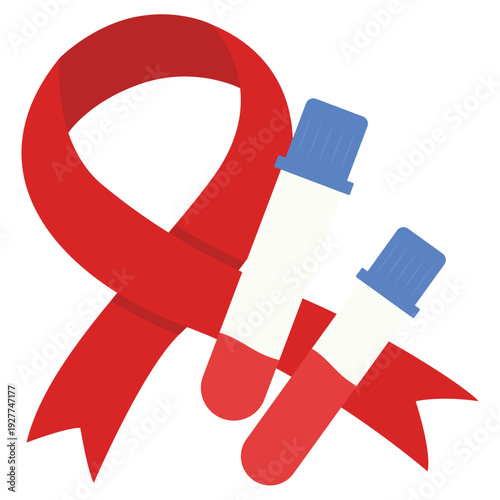 HIV Awareness and Blood Test Icon