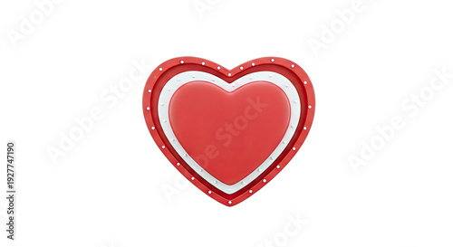 Free Download Red and White Heart Shape with Rivets - GFXLoad