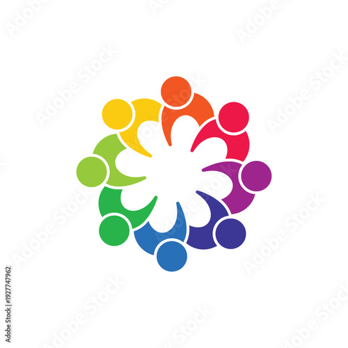 rotating successful people community logo design