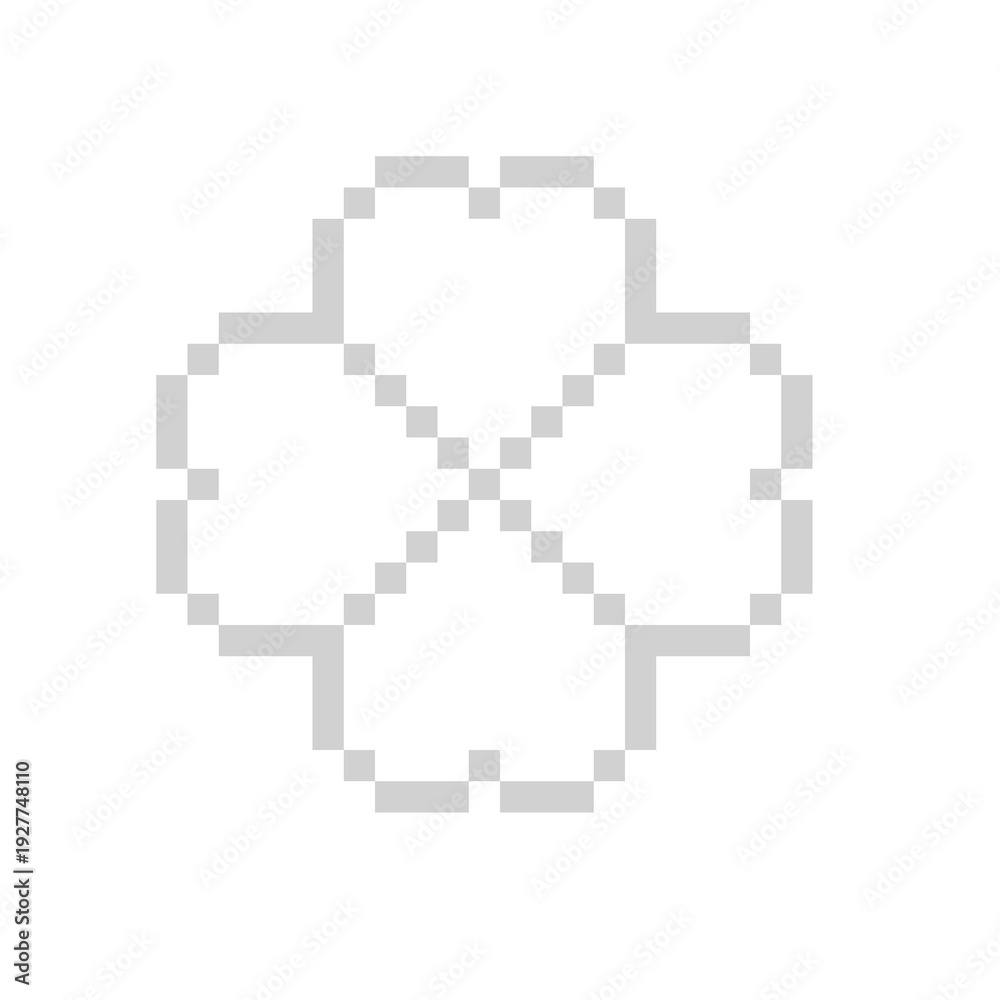 Obraz premium Pixel Art Four Leaf Clover