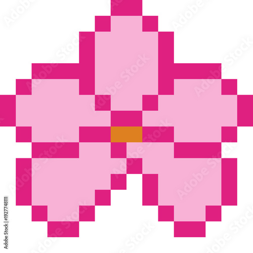 Pixel Art Pink Sakura Flower