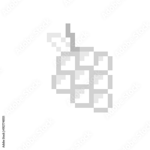 Pixel Art Bunch of White Grapes
