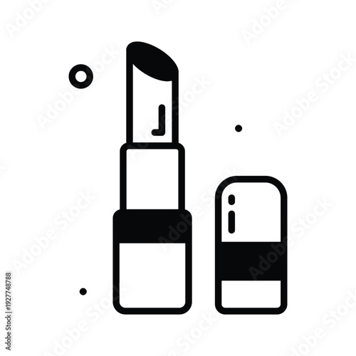 Stylish glyph icon of lipstick for women's day celebration