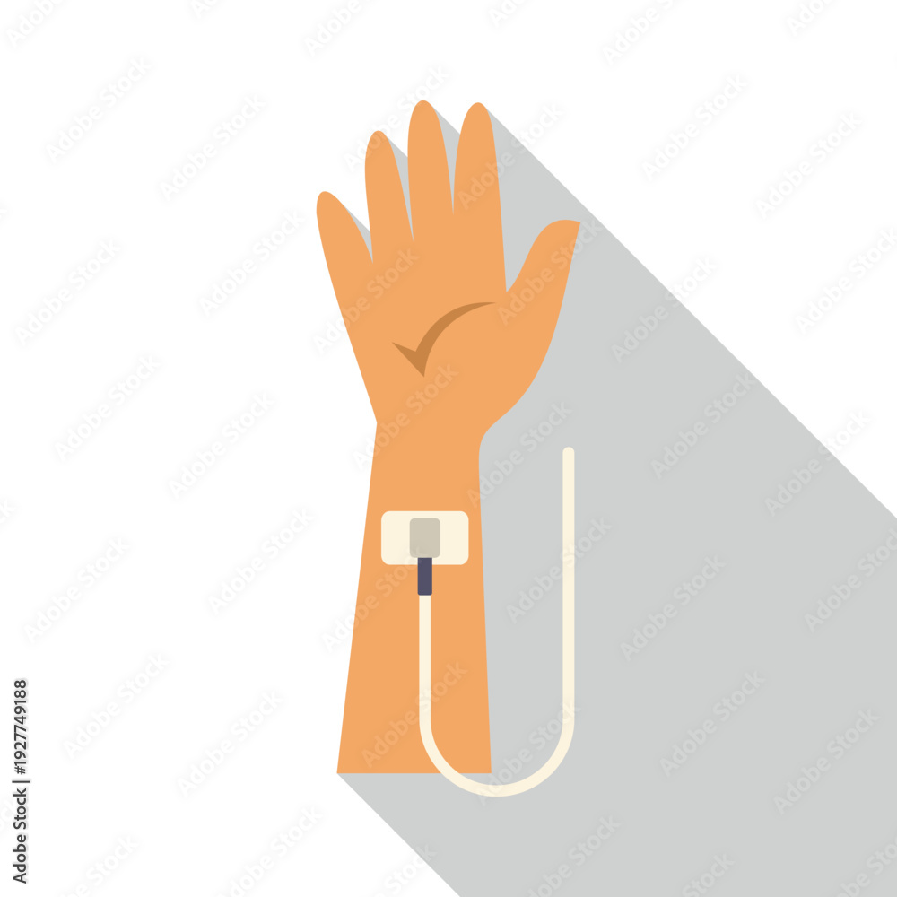 Fototapeta premium Human arm with an iv catheter delivering intravenous infusion therapy