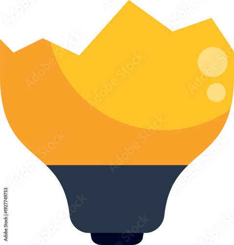 Broken lightbulb symbolizing lost ideas, creative blocks, and discontinued projects