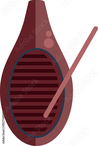 Classic wooden metronome illustration with a swinging pendulum on a clean white background