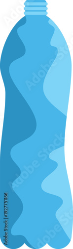 Blue crumpled plastic water bottle symbolizing pollution and environmental waste