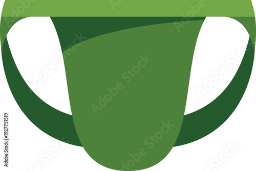 Simple green mens underwear illustration emphasizing minimal and clean design