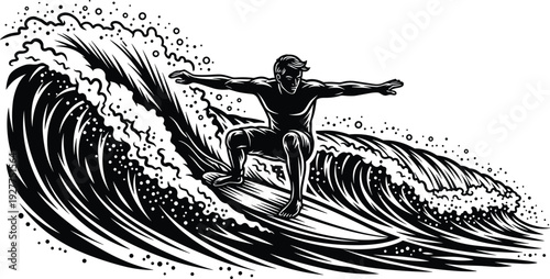 Surfer, silhouette, collection, surfing, man, woman, board, water, ocean, wave, summer, lifestyle, sport, skateboard, paddle, board, flavector, vector, illustration, set,