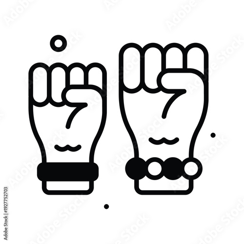 Modern glyph icon of womens march for womens day awareness