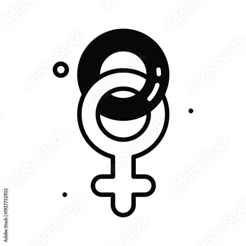 Trendy glyph icon of 8 march for womens day celebration theme