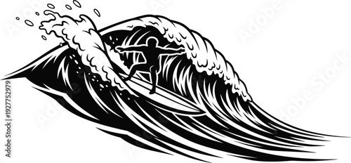 Surfer, surfing, silhouette, man, board, water, sport, summer, beach, wave, ocean, lifestyle, activity, skateboard, skate, flavector, vector, illustration, collection, set,