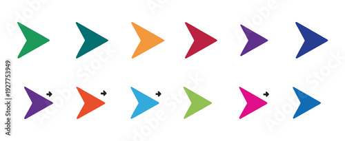 Arrow Direction Colorful Number Bullet Points