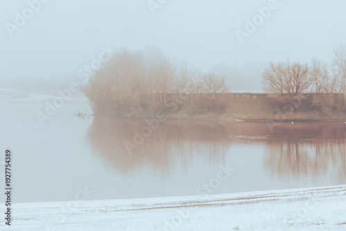 Wallpaper Mural Cinematic Spring Landscape in Moldova with Pastel River Scenery, Dreamy Fairytale Nature Background for Design Torontodigital.ca