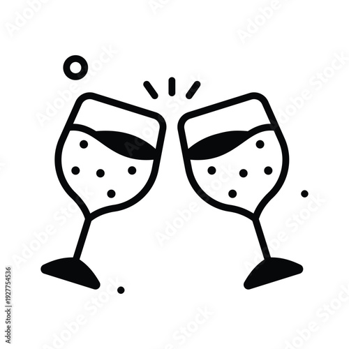 Visually engaging glyph icon of cheers for women's day celebration