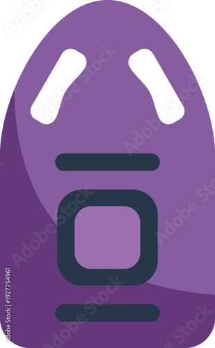 Minimal flat style purple inflatable boat icon symbolizing marine and outdoor adventure