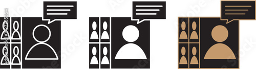 Virtual Meeting Icon Set. video conference icon set. Vector