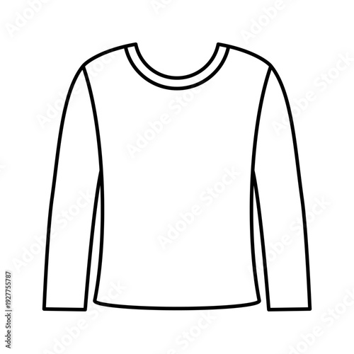 長袖カジュアルトップスのシンプル線画アイコン
