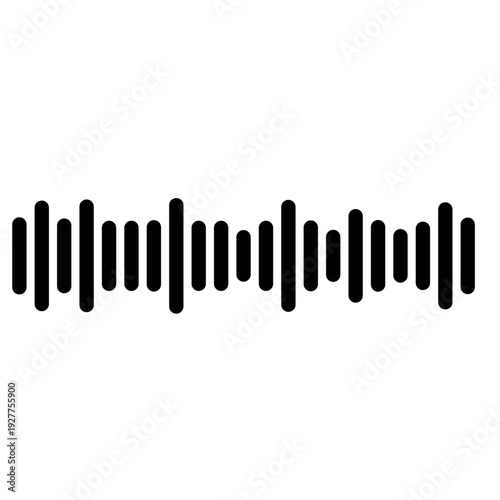 Sound waves Analog and digital audio signal. Music equalizer. Interference voice recording. High frequency radio wave. Vector audio wave spectrum element Monochrome soundwave lines rhythm symbol