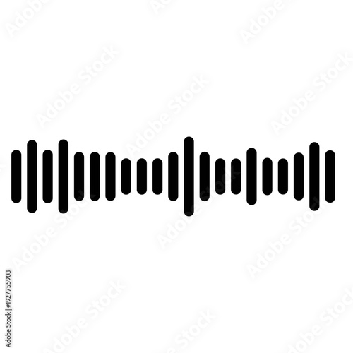 Sound waves Analog and digital audio signal. Music equalizer. Interference voice recording. High frequency radio wave. Vector audio wave spectrum element Monochrome soundwave lines rhythm symbol