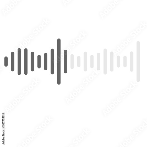 Sound waves Analog and digital audio signal. Music equalizer. Interference voice recording. High frequency radio wave. Vector audio wave spectrum element Monochrome soundwave lines rhythm symbol