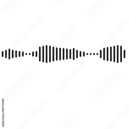Sound waves Analog and digital audio signal. Music equalizer. Interference voice recording. High frequency radio wave. Vector audio wave spectrum element Monochrome soundwave lines rhythm symbol